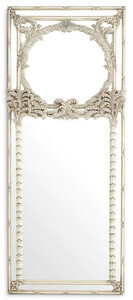 Casa Padrino Luxus Mahagoni Wandspiegel Antik Wei 95 x 9,5 x H. 229,5 cm - Rechteckiger Garderoben Spiegel - Wohnzimmer Spiegel - Garderoben Mbel - Wohnzimmer Mbel - Luxus Mbel