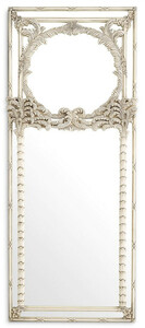 Casa Padrino Luxus Mahagoni Wandspiegel Antik Wei� 95 x 9,5 x H. 229,5 cm - Rechteckiger Garderoben Spiegel - Wohnzimmer Spiegel - Garderoben M�bel - Wohnzimmer M�bel - Luxus M�bel