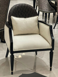 Casa Padrino Luxus Art Deco Sessel Naturfarben / Schwarz / Gold - Wohnzimmer Sessel - Hotel Sessel - Wohnzimmer Mbel - Art Deco Mbel - Luxus Mbel - Art Deco Einrichtung - Luxus Einrichtung