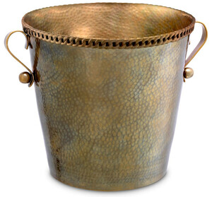 Casa Padrino Luxus Weink�hler mit 2 Tragegriffen Vintage Messing  25,5 x H. 23,5 cm - Champagnerk�hler - Sektk�hler - Gastronomie Accessoires - Restaurant Accessoires - Hotel Accessoires