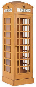 Casa Padrino Landhausstil B�cherschrank Telefonzelle Antik Beige 55 x 51,5 x H. 180 cm - Telefonzellen Regalschrank im englischen Stil - Wohnzimmer M�bel im Landhausstil - Landhausstil M�bel