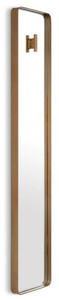 Casa Padrino Luxus Wandspiegel Messing 30 x 5 x H. 160 cm - Rechteckiger Spiegel mit Kleiderhaken - Wohnzimmer Spiegel - Schlafzimmer Spiegel - Garderoben Spiegel - Luxus Mbel - Luxus Interior