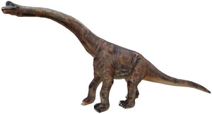 Casa Padrino Luxus Deko Skulptur Dinosaurier Brachiosaurus Braun 500 x 100 x H. 260 cm - Riesige Gartenskulptur - Lebensgroe Skulptur - XXL Deko Skulptur - XXL Deko Figur - XXL Dinosaurier