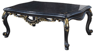 Casa Padrino Luxus Barock Couchtisch Blau / Gold - Handgefertigter Barockstil Wohnzimmertisch - Barockstil Wohnzimmer M�bel - Barock M�bel - Luxus M�bel im Barockstil - Edel & Prunkvoll