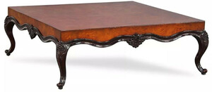 Casa Padrino Luxus Barock Couchtisch Braun / Schwarz 136 x 136 x H. 46 cm - Prunkvoller Wohnzimmertisch im Barockstil - Barock M�bel - Luxus M�bel im Barockstil - Edel & Prunkvoll