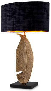 Casa Padrino Luxus Tischleuchte Vintage Messing / Schwarz 50 x 30 x H. 76,5 cm - Schreibtischleuchte mit ovalem Lampenschirm und Granitsockel - Luxus Tischleuchten - Luxus Schreibtischleuchten