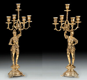 Casa Padrino Luxus Barock Kerzenhalter Set Gold  24 x H. 58 cm - Handgefertigte Barockstil Bronze Kerzenst�nder - Barock Deko Accessoires - Barock Interior - Barock M�bel - Edel & Prunkvoll