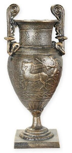 Casa Padrino Barock Vase Bronze 21 x 18 x H. 44 cm - Prunkvolle Gusseisen Blumenvase - Barock Wohnzimmer Deko - Barock Garten Deko - Barock Deko Accessoires