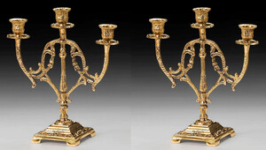 Casa Padrino Luxus Barock Kerzenhalter Set Gold 24 x H. 28 cm - Handgefertigte Barockstil Bronze Kerzenstnder - Barock Deko Accessoires - Barock Interior - Barock Mbel - Edel & Prunkvoll