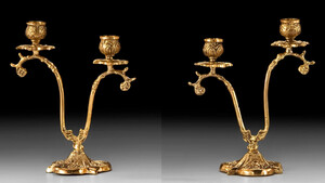 Casa Padrino Luxus Barock Kerzenhalter Set Gold 15 x H. 19 cm - Handgefertigte Barockstil Bronze Kerzenstnder - Barock Deko Accessoires - Barock Interior - Barock Mbel - Edel & Prunkvoll