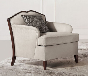 Casa Padrino Luxus Art Deco Sessel Grau / Dunkelbraun - Handgefertigter Wohnzimmer Sessel - Wohnzimmer Mbel - Art Deco Mbel - Luxus Mbel - Luxus Qualitt - Made in Italy