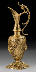 Casa Padrino Luxus Barock Vase in Weinkrug Form Gold 16 x H. 44 cm - Handgefertigte Bronze Blumenvase - Barock Deko Accessoires - Barock Interior - Barock Mbel - Edel & Prunkvoll