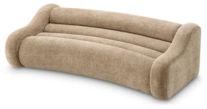 Casa Padrino Luxus Sofa Sandfarben 230 x 120 x H. 71 cm - Gebogenes Wohnzimmer Sofa - Wohnzimmer M�bel - Luxus M�bel - Wohnzimmer Einrichtung - Luxus Einrichtung - Luxus Qualit�t