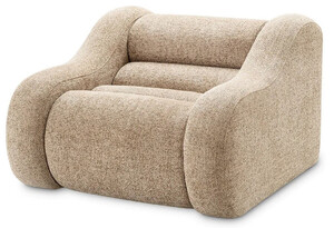 Casa Padrino Luxus Sessel Sandfarben / Schwarz 100 x 108 x H. 74 cm - Wohnzimmer Sessel - Hotel Sessel - Wohnzimmer M�bel - Luxus M�bel - Wohnzimmer Einrichtung - Luxus Einrichtung - M�bel Luxus