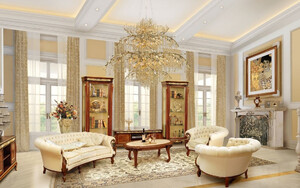 Casa Padrino Luxus Barock Wohnzimmer Set Creme / Braun - 2 Barock Sofas & 2 Barock Sessel & 1 Barock Couchtisch - Luxus Wohnzimmer Mbel im Barockstil - Edel & Prunkvoll