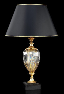 Casa Padrino Luxus Barock Kristall Tischleuchte Gold / Schwarz  40 x H. 63 cm - Prunkvolle Barockstil Schreibtischleuchte - Edel & Prunkvoll - Luxus Qualit�t - Made in Italy