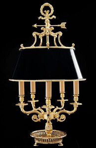 Casa Padrino Luxus Barock Tischleuchte Gold / Schwarz  39 x H. 72 cm - Prunkvolle Barockstil Schreibtischleuchte - Edel & Prunkvoll - Luxus Qualitt - Made in Italy