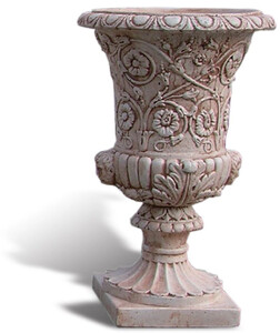 Casa Padrino Luxus Barock Blumentopf Antik Rosa  49 x H. 78 cm - Handgefertigter Barockstil Pflanzentopf aus hochwertigem Carrara Marmorkies - Barock Garten Deko - Luxus Qualitt - Made in Italy