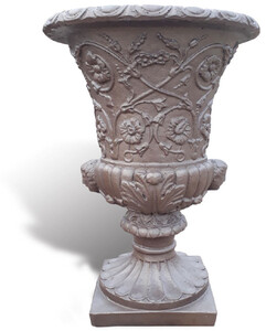 Casa Padrino Luxus Barock Blumentopf Bronze  49 x H. 78 cm - Handgefertigter Barockstil Pflanzentopf aus hochwertigem Carrara Marmorkies - Barock Garten Deko - Luxus Qualitt - Made in Italy