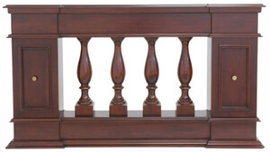 Casa Padrino Luxus Jugendstil Mahagoni Raumteiler Balustrade Dunkelbraun / Messing 180 x 30 x H. 100 cm - Massivholz Raumteiler - Barock & Jugendstil Mahagoni Mbel