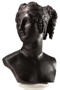 Casa Padrino Luxus Jugendstil B�ste G�ttin Schwarz / Braun - Handgefertigte Deko Skulptur aus hochwertigem Massivholz - Barock & Jugendstil Deko Accessoires - Luxus Qualit�t - Made in Italy