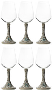 Casa Padrino Luxus Keramik Weinglas 6er Set Braun / Mehrfarbig H. 23,5 cm - Handgefertigte & handbemalte Weinglser - Hotel & Restaurant Accessoires - Luxus Qualitt - Made in Italy