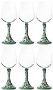 Casa Padrino Luxus Keramik Weinglas 6er Set Grn / Mehrfarbig H. 23,5 cm - Handgefertigte & handbemalte Weinglser - Hotel & Restaurant Accessoires - Luxus Qualitt - Made in Italy