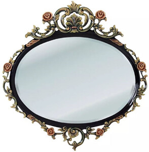 Casa Padrino Luxus Barock Spiegel Schwarz / Mehrfarbig - Prunkvoller Massivholz Wandspiegel im Barockstil - Luxus M�bel im Barockstil - Barock M�bel - Edel & Prunkvoll