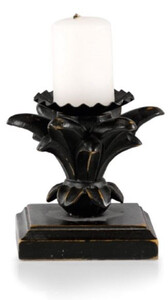 Casa Padrino Luxus Barock Kerzenhalter Antik Schwarz 9 x 9 x H. 9 cm - Kleiner handgeschitzter Barockstil Kerzenstnder - Luxus Deko Accessoires im Barockstil - Luxus Qualitt - Made in Italy