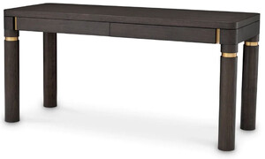 Casa Padrino Luxus Schreibtisch mit 2 Schubladen Mokka / Messing 160 x 60 x H. 76 cm - B�rotisch - Computertisch - B�ro M�bel - Luxus M�bel - Luxus Einrichtung - B�ro Einrichtung - Luxus Qualit�t