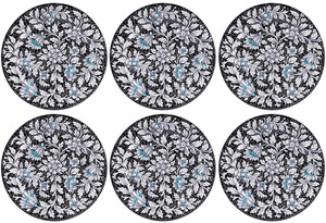 Casa Padrino Luxus Keramik Teller 6er Set Schwarz  32 cm - Made in Italy