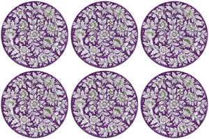 Casa Padrino Luxus Keramik Teller 6er Set Lila  32 cm - Made in Italy