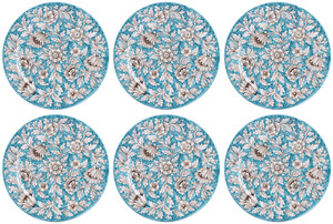 Casa Padrino Luxus Keramik Teller 6er Set Hellblau  32 cm - Made in Italy