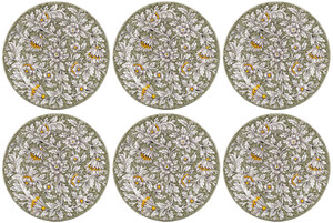 Casa Padrino Luxus Keramik Teller 6er Set Olivgrn  32 cm - Made in Italy