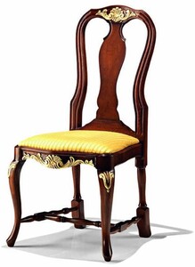 Casa Padrino Luxus Barock Esszimmer Stuhl Dunkelbraun / Gold - Made in Italy