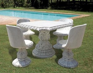 Casa Padrino Barock Garten & Terrassen M�bel Set Antik Grau