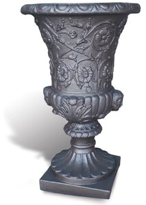 Casa Padrino Luxus Barock Blumentopf Schwarz  40 x H. 60 cm - Made in Italy