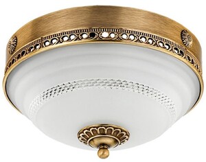 Casa Padrino Luxus Barock Deckenleuchte Messing mit Patina / Wei�  30 x H. 22 cm