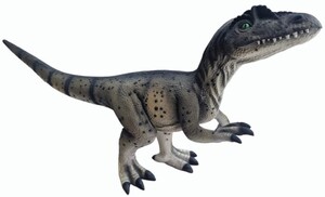 Casa Padrino XXL Garten Deko Skulptur Dinosaurier Grau / Schwarz 215 cm