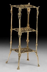Casa Padrino Luxus Barock Blumen Etagere Gold H. 64 cm - Bronze Blumentisch - Barock M�bel