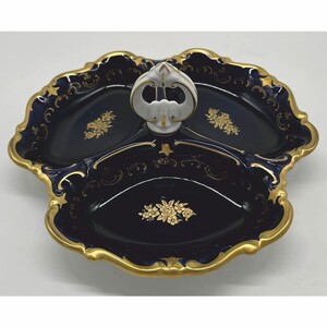 Casa Padrino Luxus Barock Porzellan Servierschale mit Tragegriff  25 cm - Reichenbach Porzellan