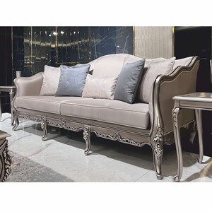 Casa Padrino Luxus Barock Sofa Silber 225 cm - Barockstil Wohnzimmer M�bel