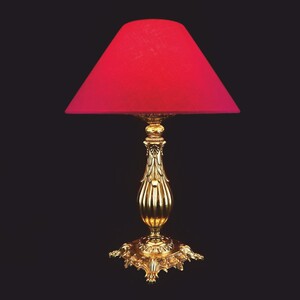 Casa Padrino Luxus Barock Tischleuchte Gold / Rot  34 x H. 45 cm - Barock Leuchten