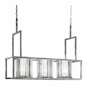 Casa Padrino Metall H�ngeleuchte mit Glas Lampenschirmen Silber 120 cm