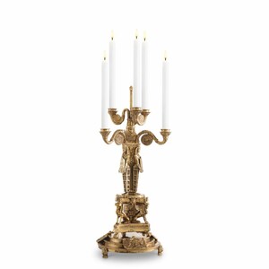 Casa Padrino Luxus Barock Kerzenhalter im �gyptischen Stil Antik Messing H. 52,5 cm
