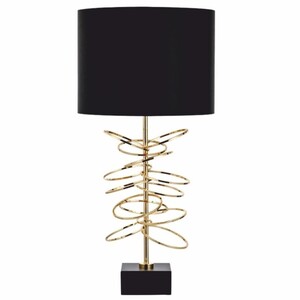 Casa Padrino Luxus Tischleuchte Gold / Schwarz H. 71 cm - Luxus Leuchten