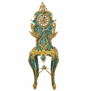 Casa Padrino Barock Standuhr Malachitgr�n / Gold H. 185 cm - Barock M�bel