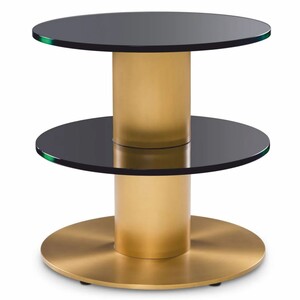 Casa Padrino Luxus Beistelltisch Messing / Schwarz H. 55,5 cm - Wohnzimmer M�bel