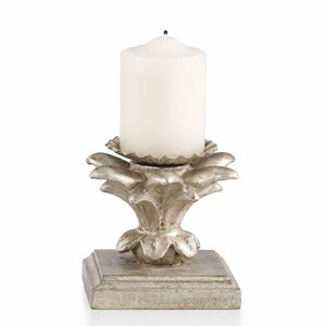 Casa Padrino Luxus Barock Kerzenhalter Antik Silber H. 9 cm - Made in Italy