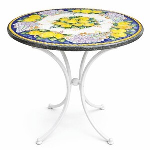 Casa Padrino Luxus Jugendstil Gartentisch Bunt / Wei�  70 cm - Made in Italy